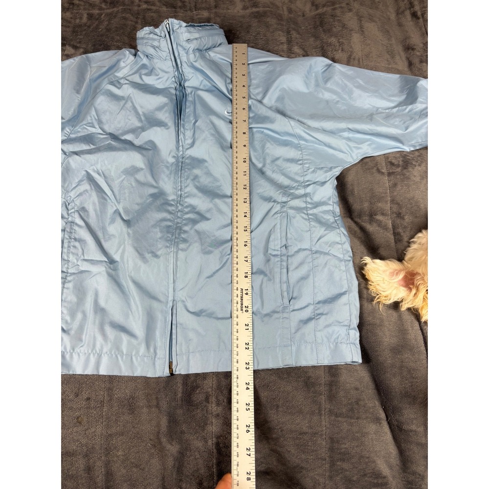 Nike‎ Mens Windbreaker Jacket Light Blue Full Zip Mock Neck XS 6103 - Picture 5 of 8